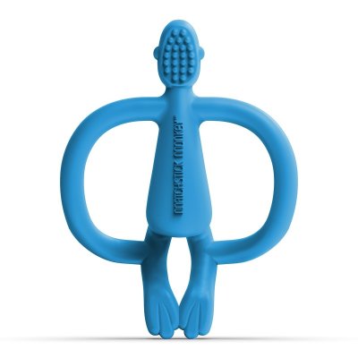 Matchstick Monkey Kousátko a zubní kartáček bez ocasu - Blue - obrázek