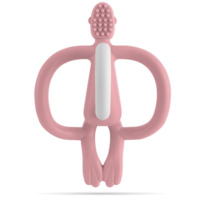 Matchstick Monkey Kousátko a zubní kartáček - Dusty Pink - obrázek