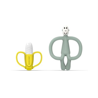 Matchstick Monkey Dárkový set kousátek Banán a opice - Mint Green - obrázek