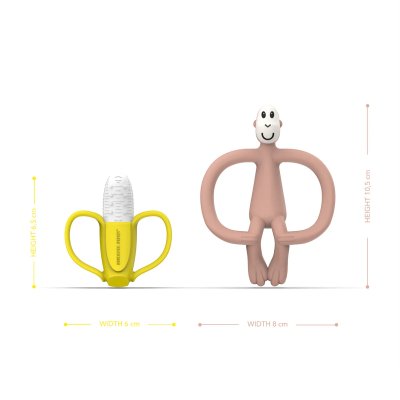Matchstick Monkey Dárkový set kousátek Banán a opice - Mint Green - obrázek
