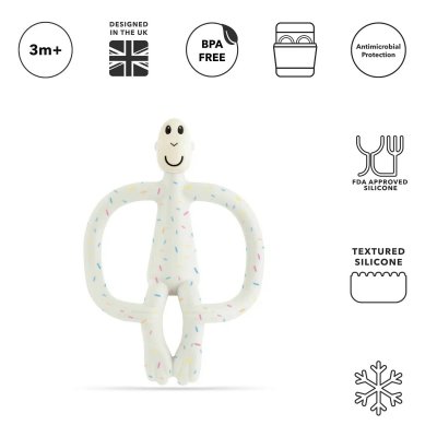 Matchstick Monkey Kousátko a zubní kartáček - Confetti Cream - obrázek