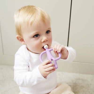 Matchstick Monkey Kousátko a zubní kartáček - Lilac - obrázek