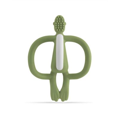 Matchstick Monkey Kousátko a zubní kartáček - Olive - obrázek