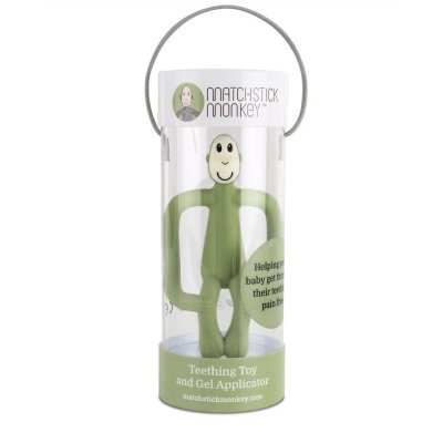 Matchstick Monkey Kousátko a zubní kartáček - Olive - obrázek