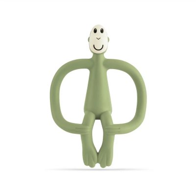 Matchstick Monkey Kousátko a zubní kartáček - Olive