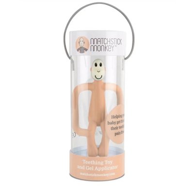 Matchstick Monkey Kousátko a zubní kartáček - Peach Solmon - obrázek