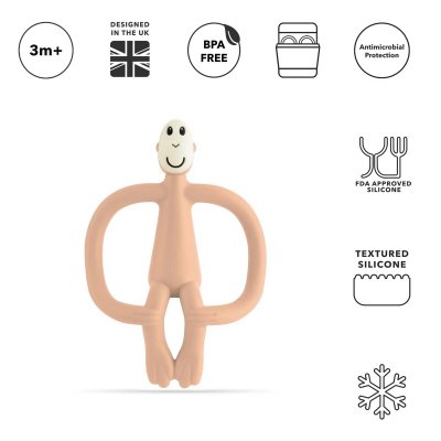 Matchstick Monkey Kousátko a zubní kartáček - Peach Solmon - obrázek