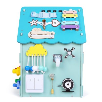 2 Kids Toys Activity board Domeček - Modrý - obrázek