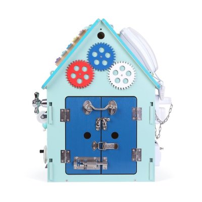 2 Kids Toys Activity board Domeček - Modrý - obrázek
