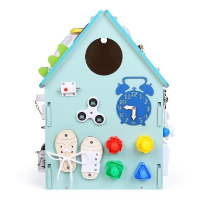 2 Kids Toys Activity board Domeček - Modrý - obrázek