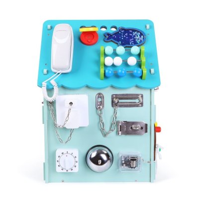 2 Kids Toys Activity board Domeček - Modrý - obrázek