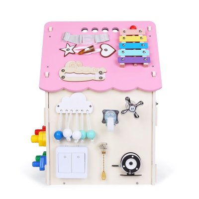 2 Kids Toys Activity board Domeček - Růžový - obrázek