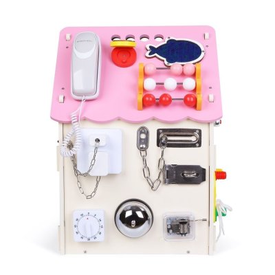 2 Kids Toys Activity board Domeček - Růžový - obrázek