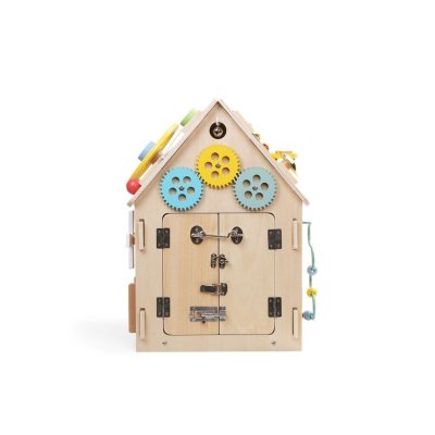 2 Kids Toys Activity board Domeček - Přírodní - obrázek