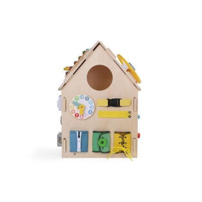 2 Kids Toys Activity board Domeček - Přírodní - obrázek