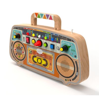 2 Kids Toys Activity board - Dřevěné FM rádio - obrázek
