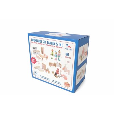 2 Kids Toys Sada nábytku s rodinou 5v1 - obrázek