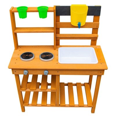 2 Kids Toys Dřevěná zahradní kuchyňka s dřezem - obrázek
