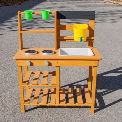 2 Kids Toys Dřevěná zahradní kuchyňka s dřezem - obrázek