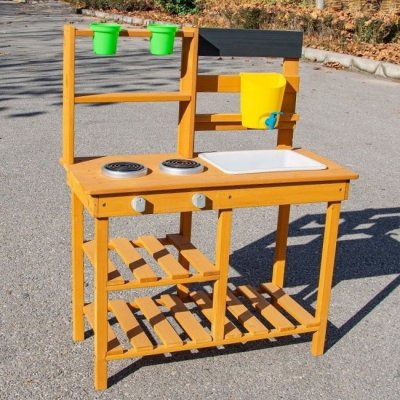 2 Kids Toys Dřevěná zahradní kuchyňka s dřezem - obrázek