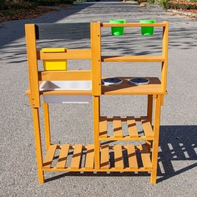 2 Kids Toys Dřevěná zahradní kuchyňka s dřezem - obrázek