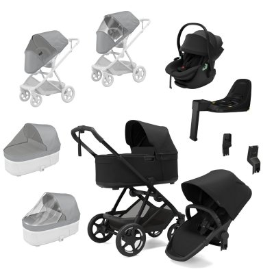 Thule Charm Kompletní kočárek + Autosedačka + Základna + Příslušenství - Black