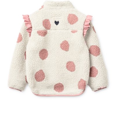 Liewood Noam Dětská fleecová mikina s volánky - Spot Dot Sandy/Rose Blush mix, vel. 86 - obrázek