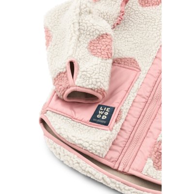 Liewood Noam Dětská fleecová mikina s volánky - Spot Dot Sandy/Rose Blush mix, vel. 86 - obrázek