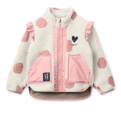 Liewood Noam Dětská fleecová mikina s volánky - Spot Dot Sandy/Rose Blush mix, vel. 86