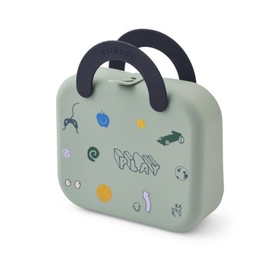 Liewood Elara Silikonový svačinový box - Play/Dusty Peppermint - obrázek