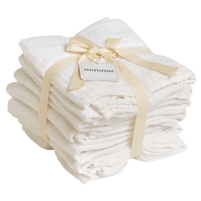 Mininor Mušelínové plenky - White, 8 ks