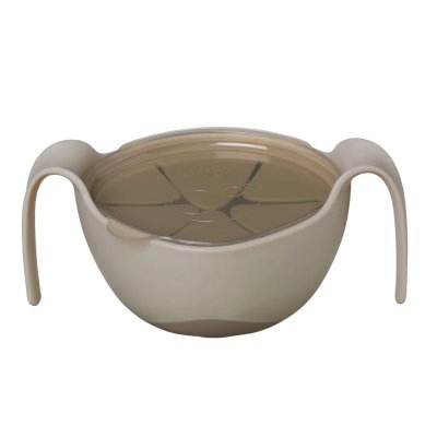 b.box Miska s brčkem a víčkem 3v1 - Béžová - obrázek