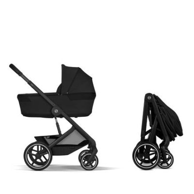 Cybex Balios S Lux Kompletní kočárek se skládací korbou - Black/Moon Black - obrázek