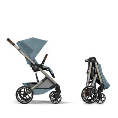 Cybex Balios S Lux Kompletní kočárek se skládací korbou - Taupe/Stormy Blue - obrázek