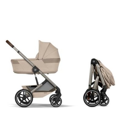 Cybex Balios S Lux Kompletní kočárek se skládací korbou - Taupe/Almond Beige - obrázek
