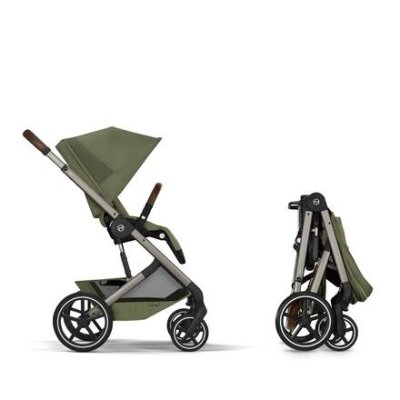 Cybex Balios S Lux Kompletní kočárek se skládací korbou - Taupe/Moss Green - obrázek
