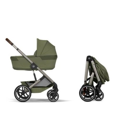Cybex Balios S Lux Kompletní kočárek se skládací korbou - Taupe/Moss Green - obrázek
