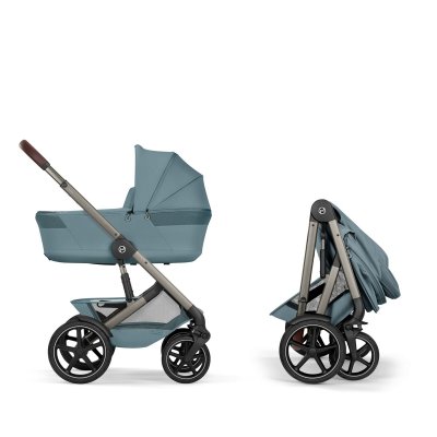 Cybex Talos S Lux Kompletní kočárek se skládací korbou New - Taupe/Stormy Blue - obrázek