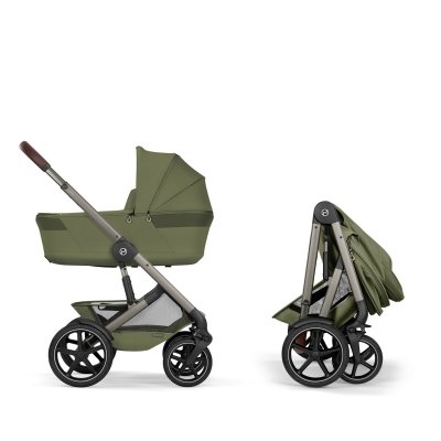 Cybex Talos S Lux Kompletní kočárek se skládací korbou New - Taupe/Moss Green - obrázek