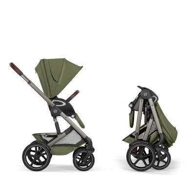 Cybex Talos S Lux Kompletní kočárek se skládací korbou New - Taupe/Moss Green - obrázek