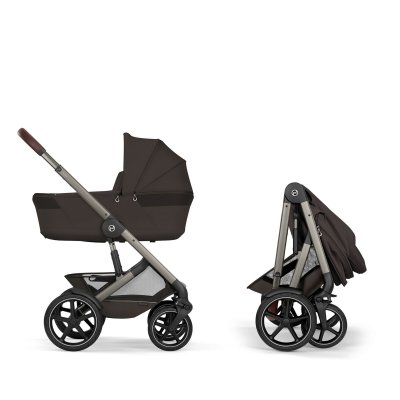 Cybex Talos S Lux Kompletní kočárek se skládací korbou New - Taupe/Chocolate Brown - obrázek