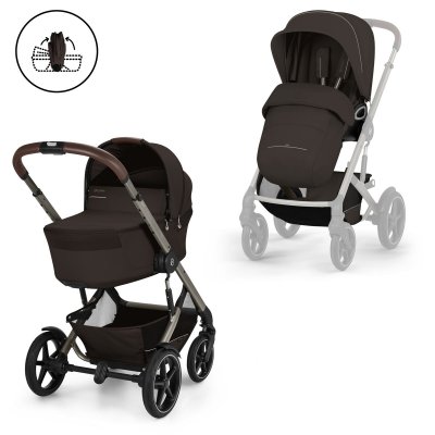 Cybex Talos S Lux Kompletní kočárek se skládací korbou New - Taupe/Chocolate Brown