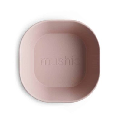 Mushie Sada dětských hranatých misek - Blush, 2 ks - obrázek