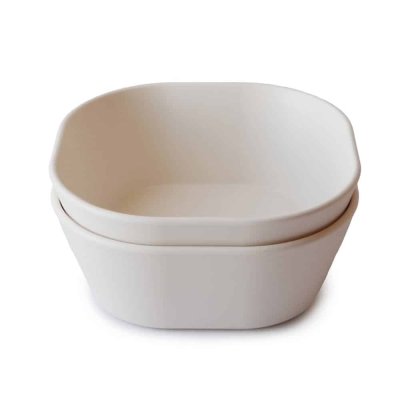 Mushie Sada dětských hranatých misek - Ivory, 2 ks - obrázek