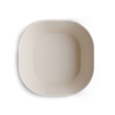 Mushie Sada dětských hranatých misek - Ivory, 2 ks - obrázek