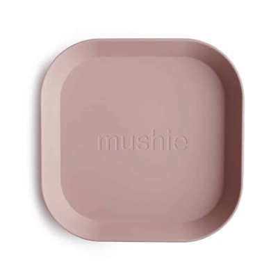 Mushie Sada dětských hranatých talířů - Blush, 2 ks - obrázek
