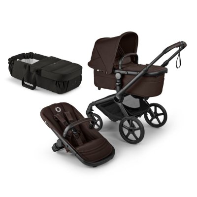 Bugaboo Fox5 Renew Kompletní set + Novorozenecké hnízdo - Black/Cocoa Brown