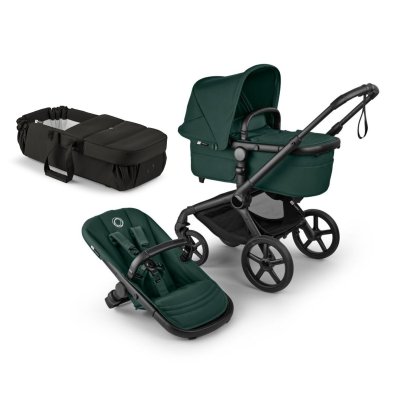 Bugaboo Fox5 Renew Kompletní set + Novorozenecké hnízdo - Black/Fern Green