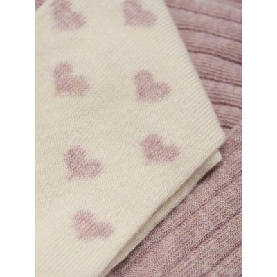Minymo Punčochy se vzorem 2 ks - Light Rose, vel. 80/86 - obrázek