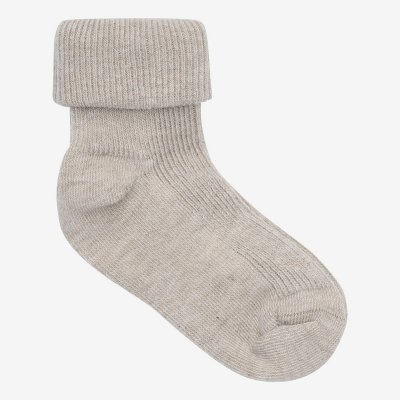Minymo Kojenecké žebrované ponožky 2 ks - Light Taupe, vel. 11/14 - obrázek